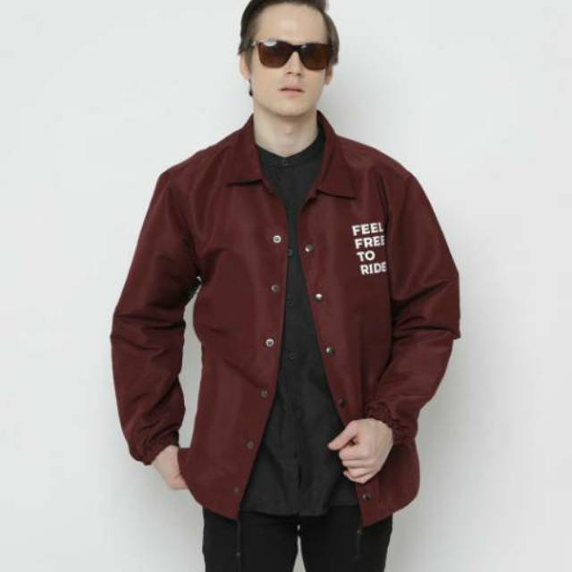 Erigo Coach Jacket Feel Free Maroon