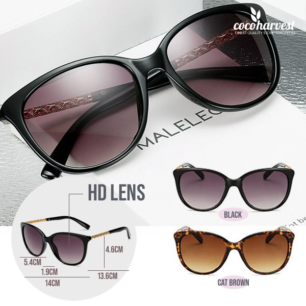 Kacamata Sunglasses Wanita Fashion Trendy Frame Besar Cat Eye Cewek