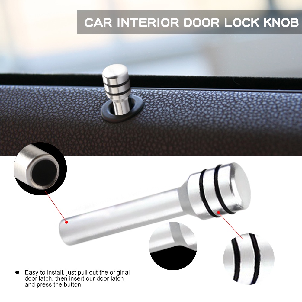 2pcs Pin Knob Kunci Pintu Mobil / Truk Universal Bahan aluminum Alloy