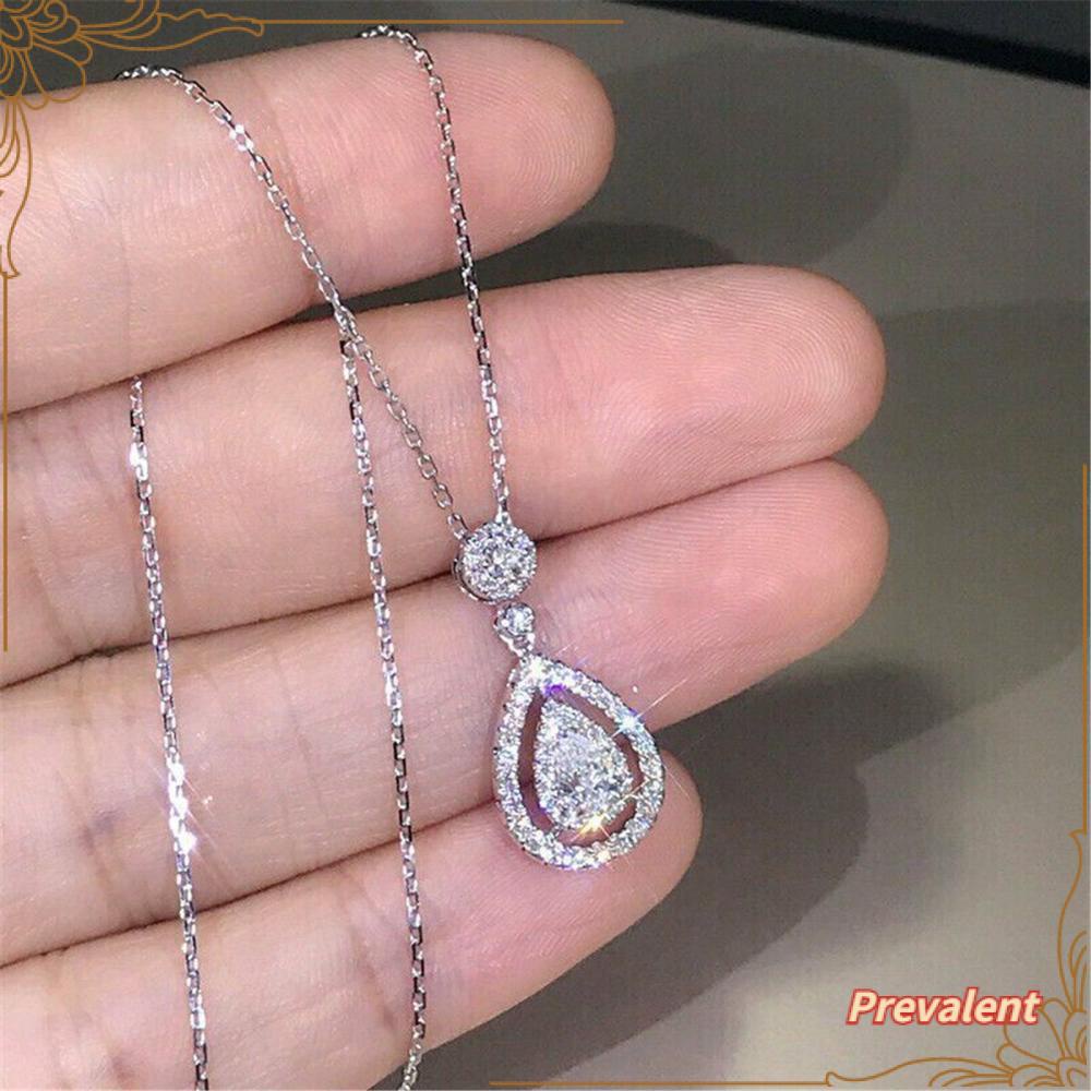 Kalung Rantai Silver Dengan Liontin Batu Sapphire Untuk Wanita