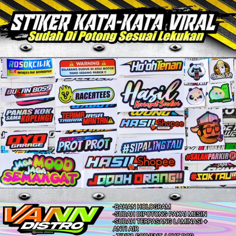 Stiker karakter / stiker distro / stiker racing / stiker kata kata / stiker herex