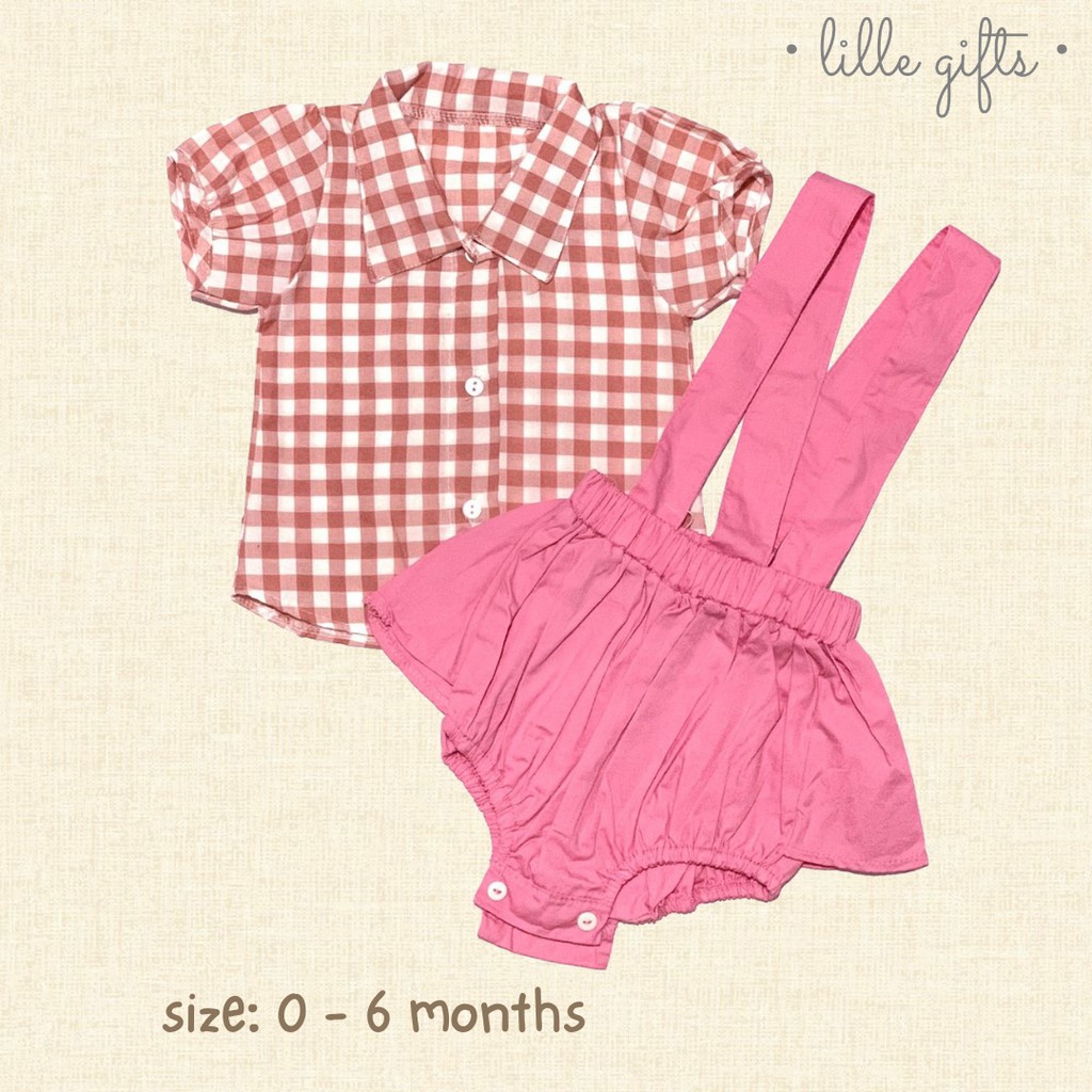 Candy Set - Jumper Setelan Baju Bayi Perempuan - Size Baby 0 - 6 Bulan - Lillegifts