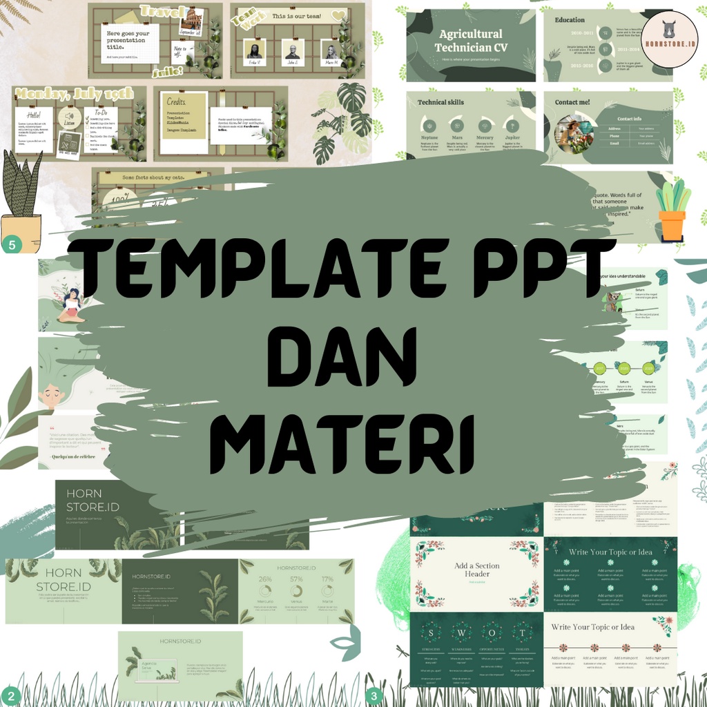 Template Powerpoint PPT Aesthetic / Special Green Powerpoint Template FREE Animation