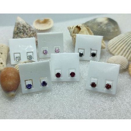 Anting Giwang Tusuk Monel Diamond 4mm anti karat