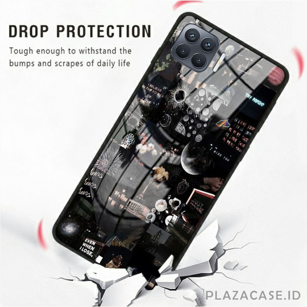 Softcase Glass Black [K66] for RENO 4F V20 V20 SE REDMI 9C A53 C17 RENO 4 REALME 7i Y30 Y50 A31 A73