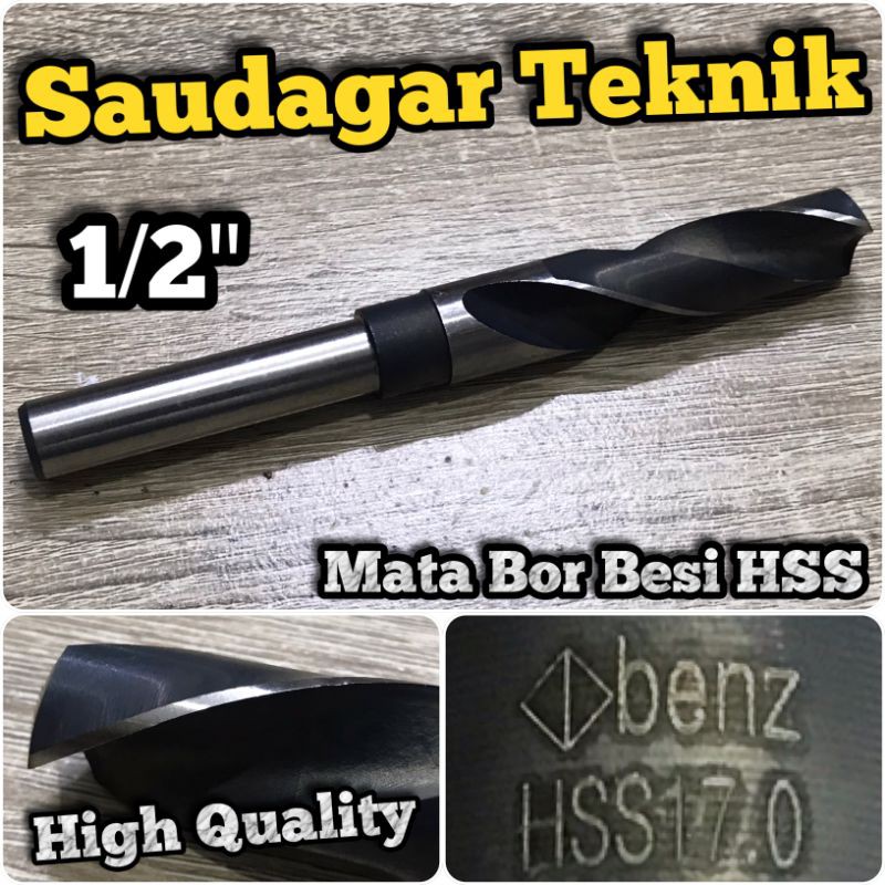 Mata Bor Besi 17mm Untuk Mesin Bor Tangan Reduced Shank 1/2&quot; 17 mm