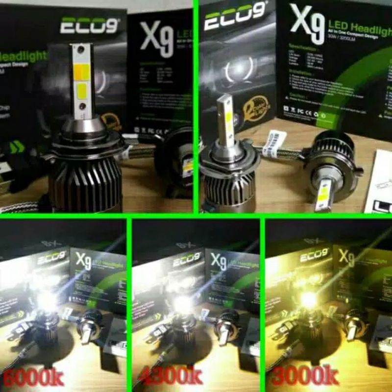 New LUMINOS X9 H4/LED ECO9 X9/LED H4 MOBIL/LED H4 3 WARNA