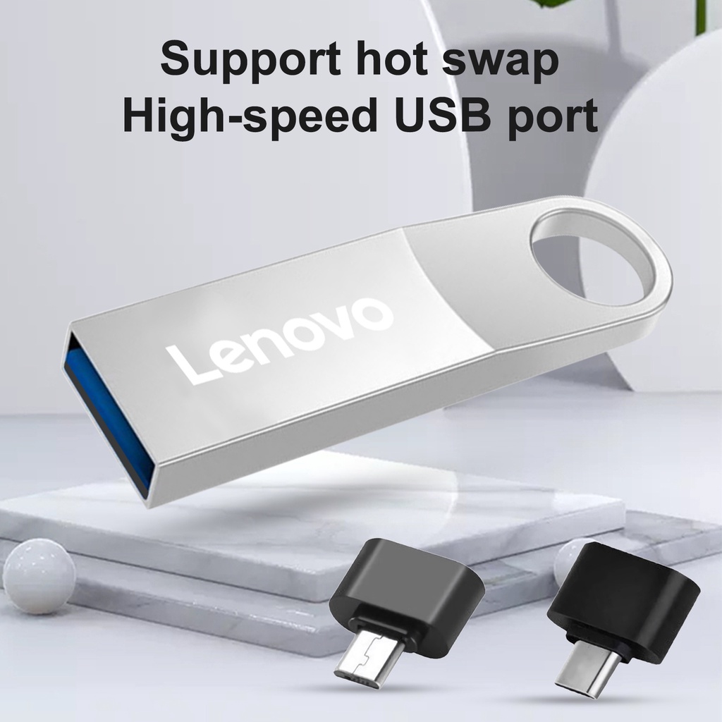 (Huluboy) Lenovo U Disk 512GB / 1TB / 2TB Mini USB Flash Drive Memory Stick Kecepatan Tinggi Anti Air Untuk Komputer
