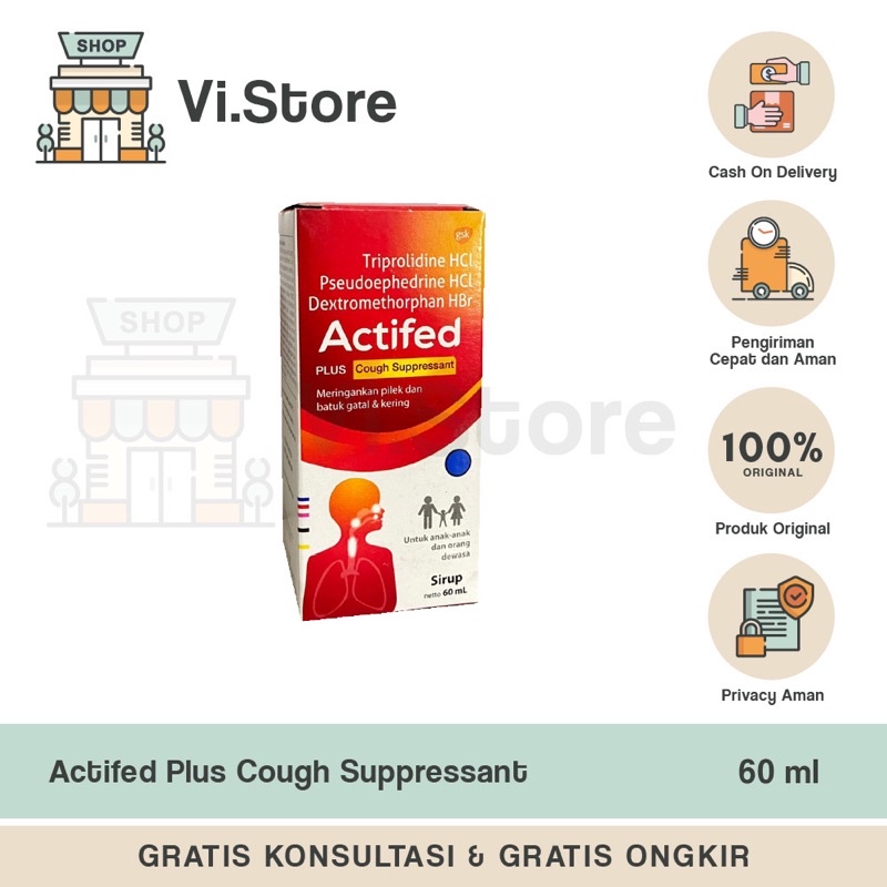 Actifed Plus cough supressant merah 60ml