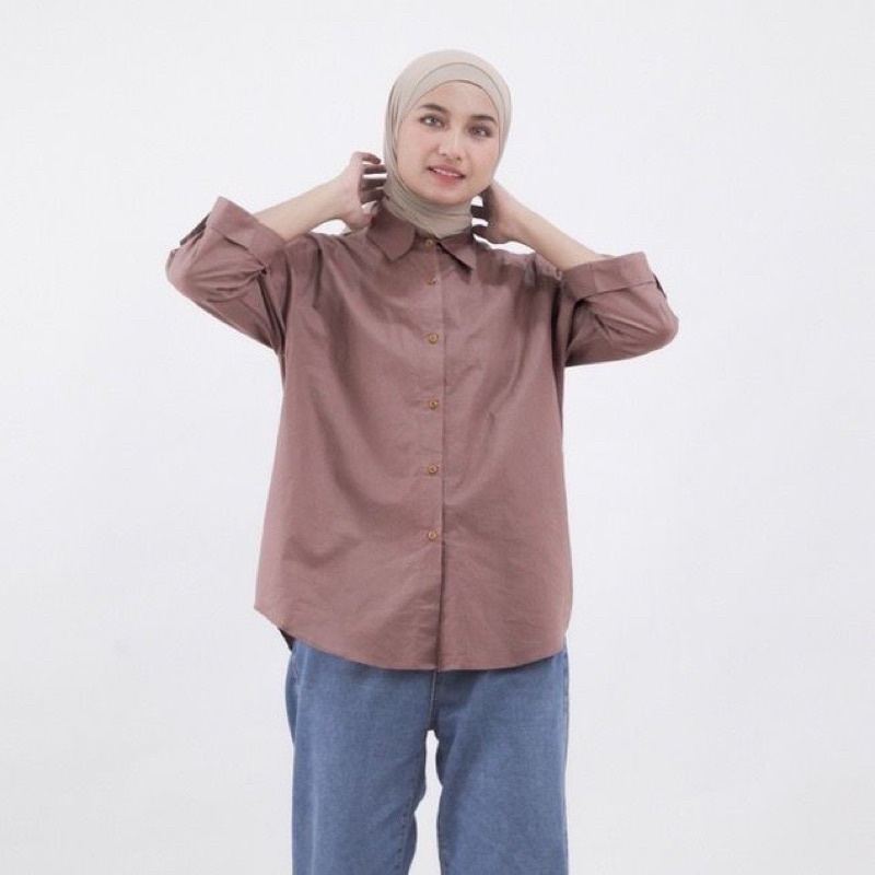 (MGA) KEMEJA OVERSIZE RERINTA BLOUSE ATASAN WANITA SHIRT