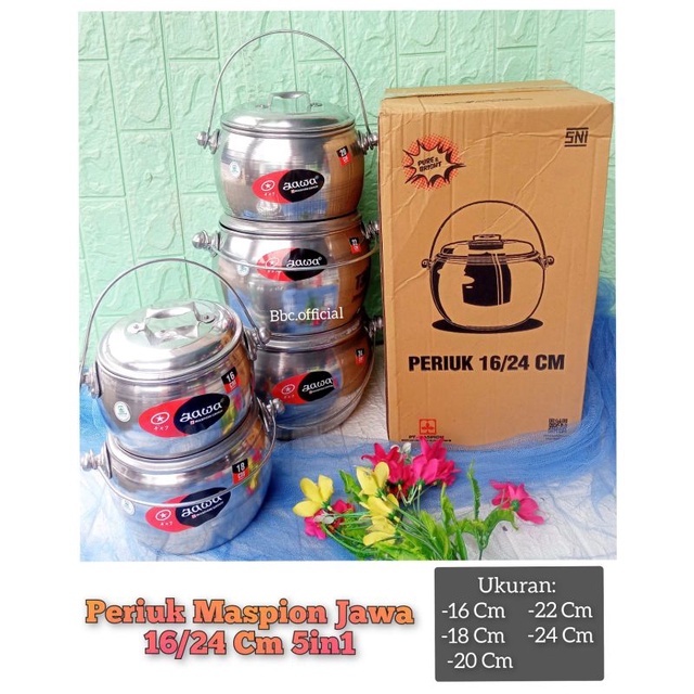 Panci Periuk Set 5in1 JAWA Maspion Alumunium (16/24 Cm)