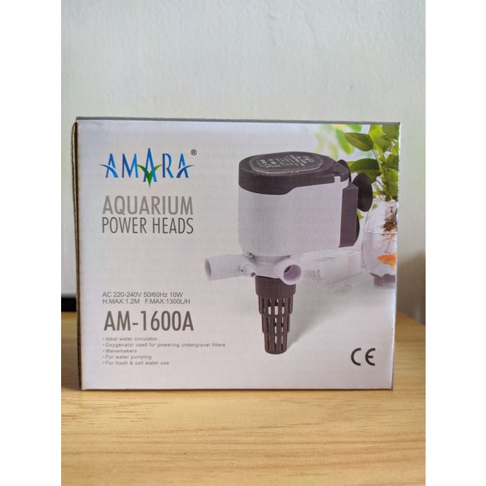 Pompa Air Celup Aquarium Power Head Amara AM-1600A AM1600A AM 1600A Mesin Akuarium Murah Low Watt