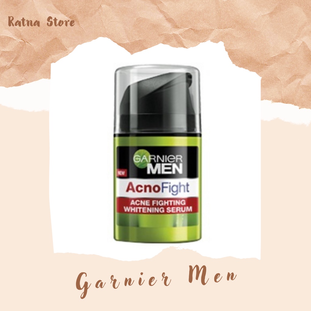 Garnier Men Acno Fight Acne Fighting Brightening Serum Cream Skin Care - 40 ml (Serum Wajah Pria)