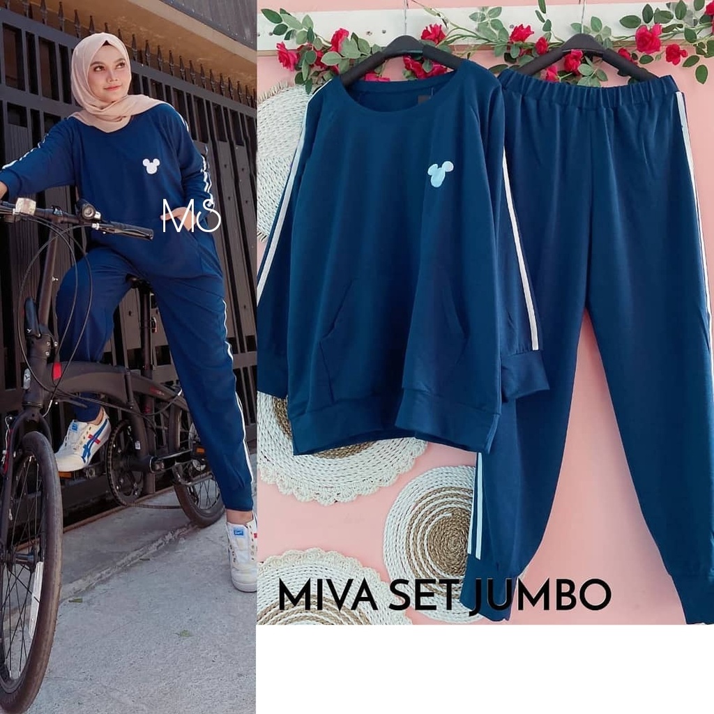 Setelan training olahraga wanita murah / Set Miva / setcel jogging senam terbaru/ set baju muslim AG