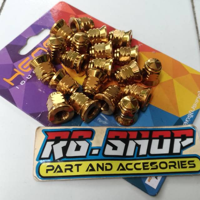 mur topi head/kop 12 M8 probolt gold ninja 150 r/rr, mio, fino, soul heng thailand harga satuan