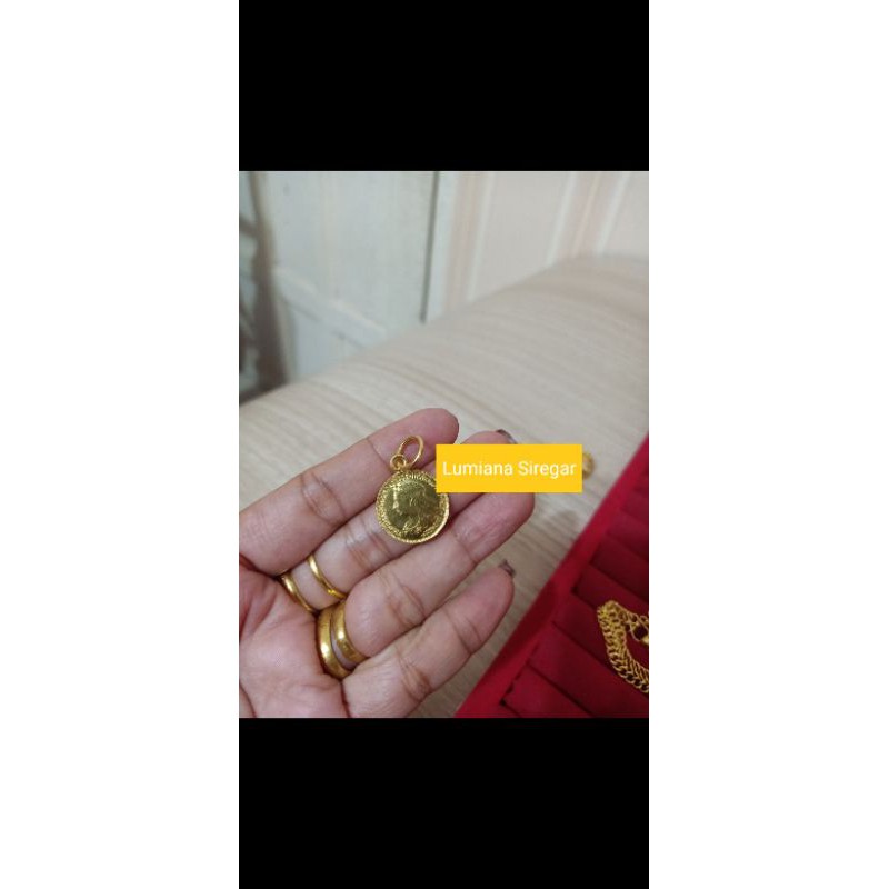 Liontin Koin Asli Lumiana Siregar Emas Toba