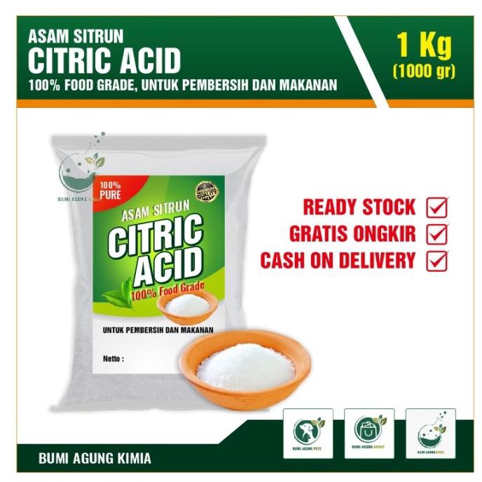 

[[COD]] CITRIC ACID / CITRUN SITRUN 1KG FOOD GRADE ASAM SITRAT 1 KG BERGARANSI Kode 458