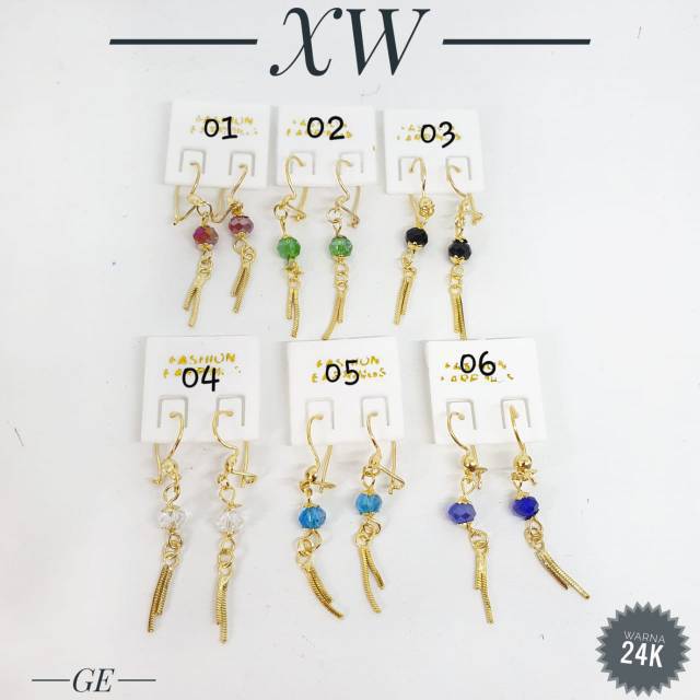 Anting jurai warna emas 24k Xw001