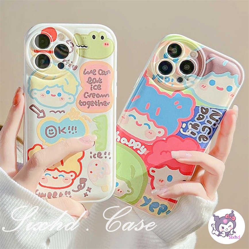 Redmi 12C 10C 10A 10 9C 9A 9T 9 Redmi Note 12 11 11s 10 9 8Pro Xiaomi 12X Mi 11Lite 11T 10T Poco F3 X3 X4Pro Cute Couple Doodle Air Cushion Phone Case Soft TPU Shockproof Protective Cover