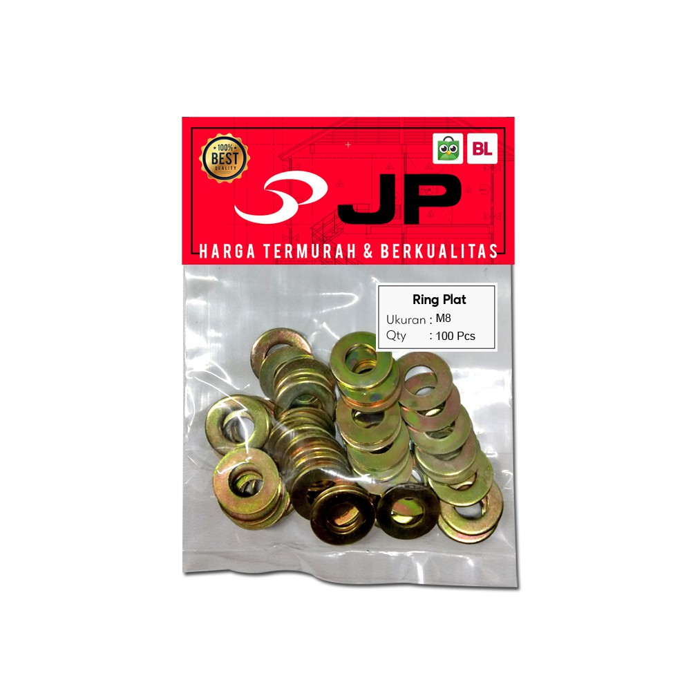 RING PLAT M 8 - RING PLAT BAUT M8 ISI 100 PCS