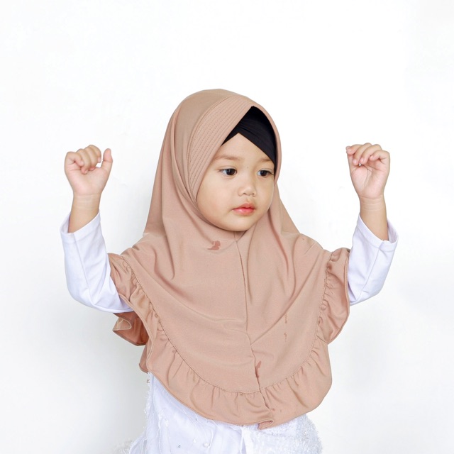 BAZAR RAMADHAN Jilbab anak ISHBIR Jersey Premium Xs SML | Bergo anak | Jilbab penguin