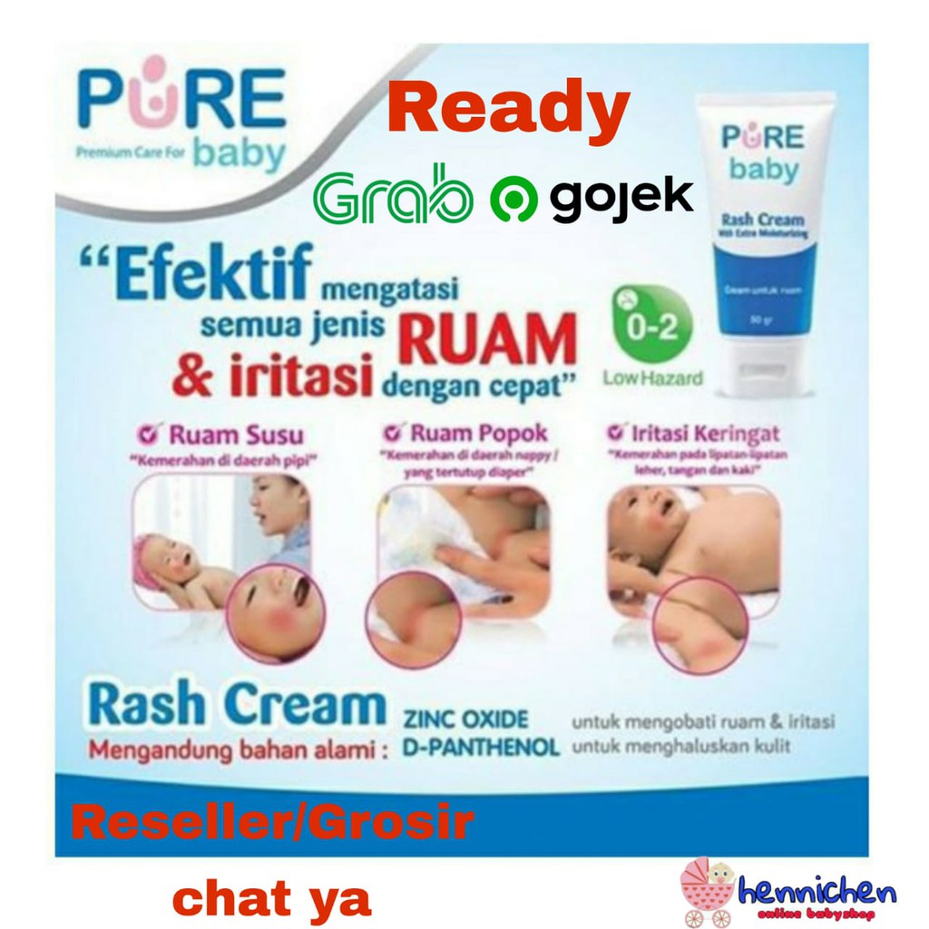 Pure BB RASH Cream Efektif untuk Ruam / Iritasi Pada Bayi Pure Baby