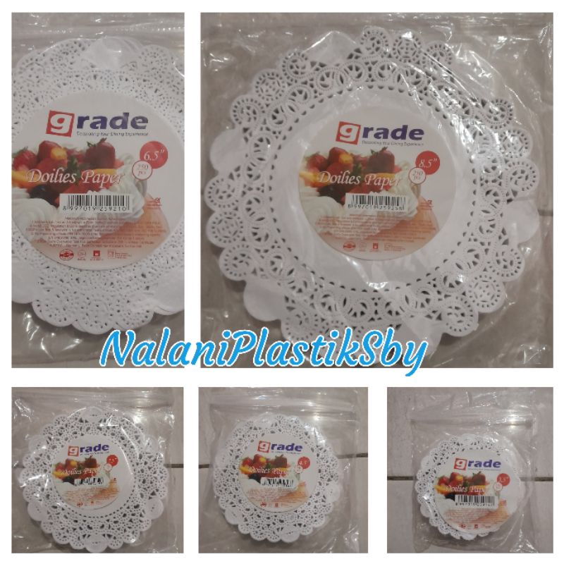 KERTAS BULAT PAPER DOILIES PUTIH/ALAS KUE RENDA