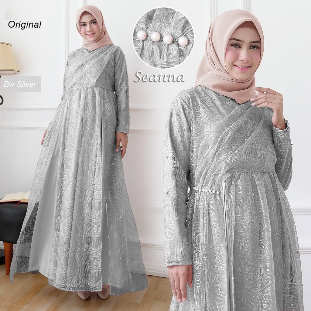 HOPYLOVY - Gamis Wanita Terbaru / Gamis Pesta Mewah Seanna 3734