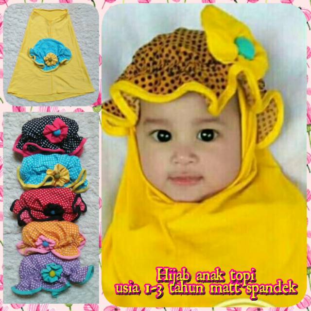Toko Hijab Bayi/jilbab bayi 3 bulan - 2 tahun/hijab anak jersey/kerudung bayi grosir/baby topi polka