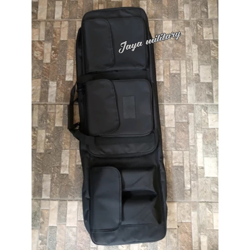 Gunbag 95 cm/ Tas Senjata 2 Unit Kompartemen 1smg V2/ Tas Senapan/Gunbag Hitam