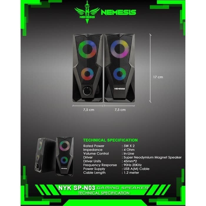 Speaker Gaming NYK SP-N03 RGB with 3D Sound