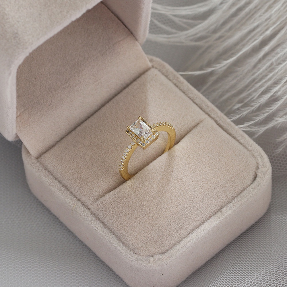Mxbeauty Cincin Dengan Batu Zircon Imitasi Bisa Disesuaikan Model Korea Untuk Wanita