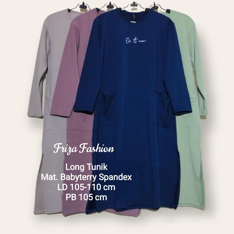 LONG TUNIK KAOS WANITA TERBARU / LONG TUNIK MUSLIMAH BAHAN BABYTERRY BERKUALITAS