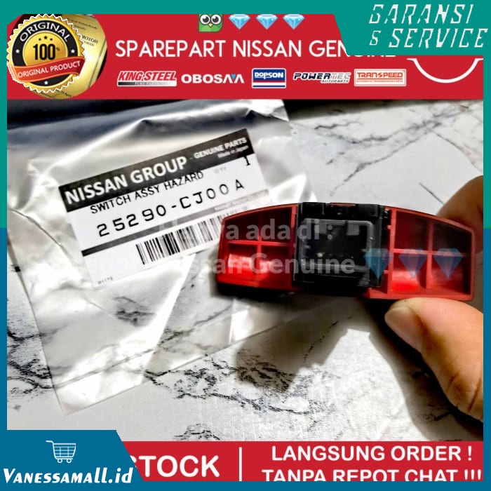 Murah Livina L10 L11 Switch Tombol Hazard Darurat Segitiga Merah ORI NISSAN Elegan