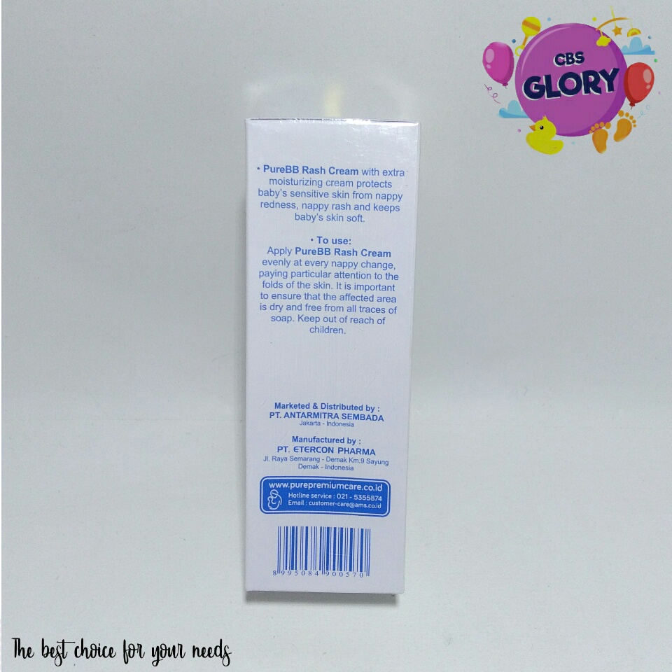 Pure Baby Rash Cream/Cream Pelindung Kulit Sensitif/Diaper Rash Cream