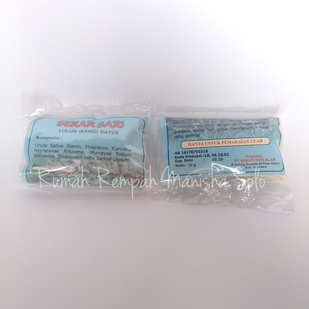 Lulur Wangi Ratus Sekar Sari Original 30gram (AWAS BARANG TIRUAN)