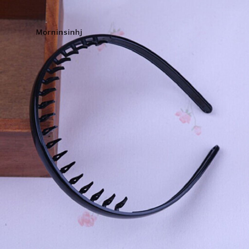 Mornin Mens Toothed Sports Football Sepak Bola Bando Rambut Band Hitam Portabel Hadiah id