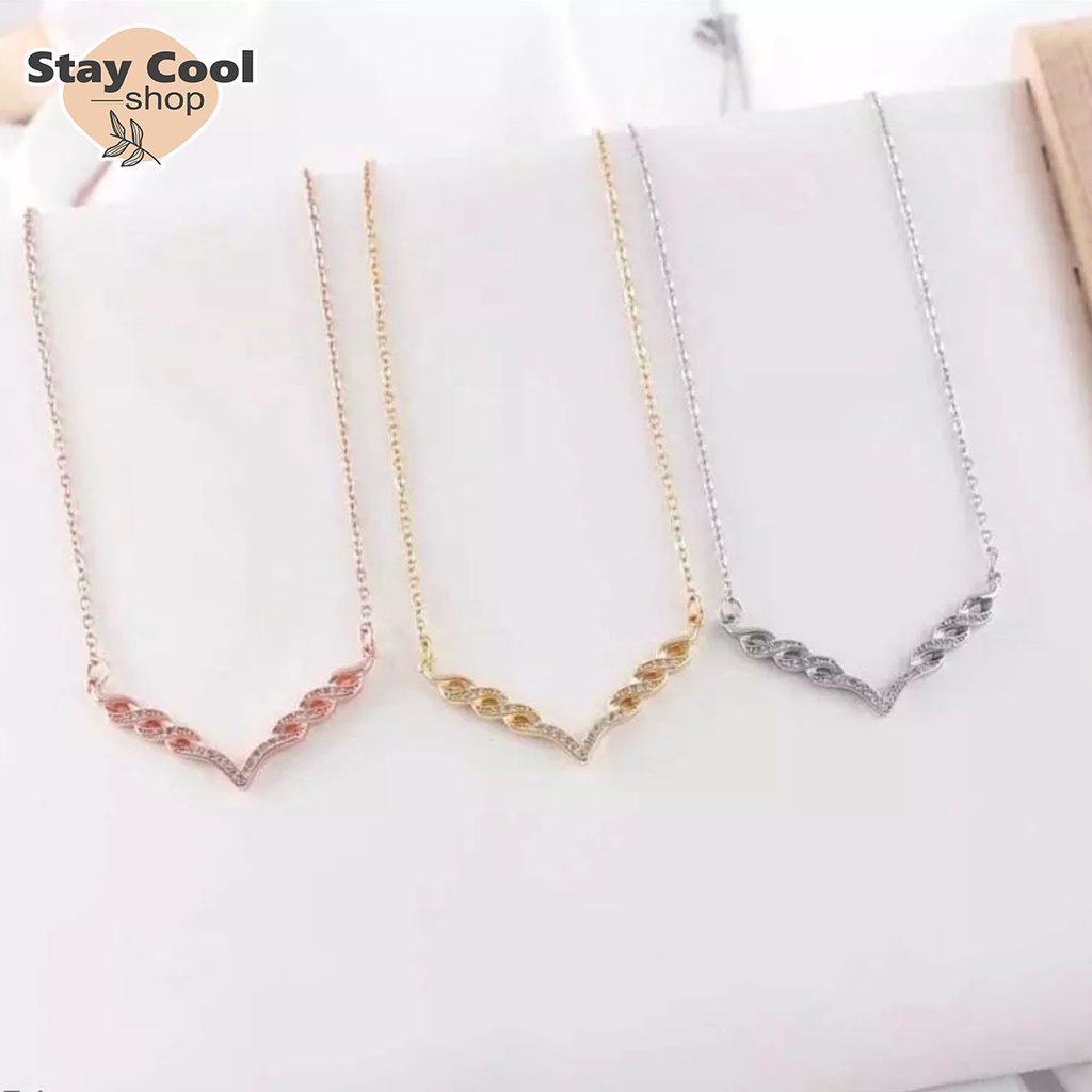 Kalung Fuji Titanium Asli Anti Karat Wanita Ori / Kalung Titanium Aurel Asli Impor / Kalung titanium Cewek Model baru