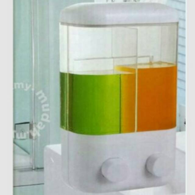 DOUBLE DISPENSER SOAP TEMPAT SABUN CAIR SHAMPOO