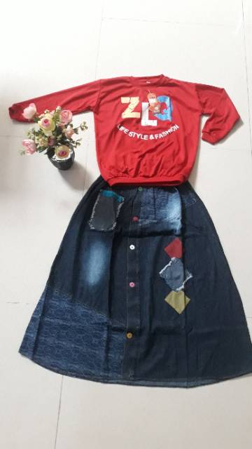 Setelan rok jeans anak