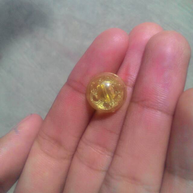 Kancing Jamur Kristal Transparan Kuning