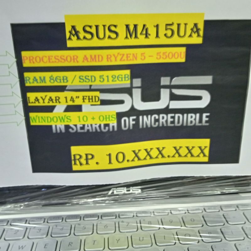ASUS M415UA RYZEN 5 5500 8GB SSD 512GB