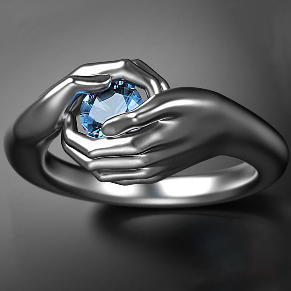 Hu Hu Hu Hu Hu Alat Bantu Pasang Kacamata♡ Cincin Bahan Alloy Anti Tarnish Hugging Cubic Zirconia Untuk Wanita