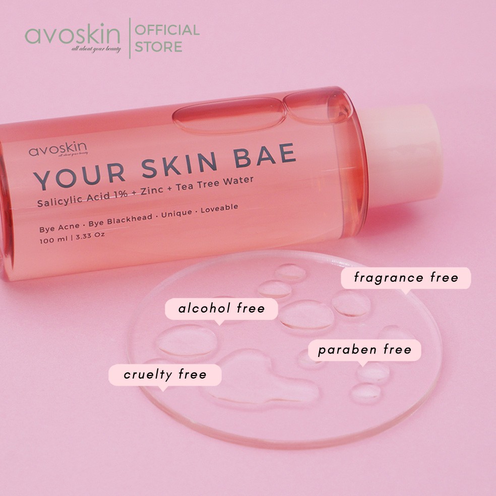 Avoskin Your Skin Bae Toner Salicylic Acid 1% + Zinc + Tea Tree Water Sachi Beaute