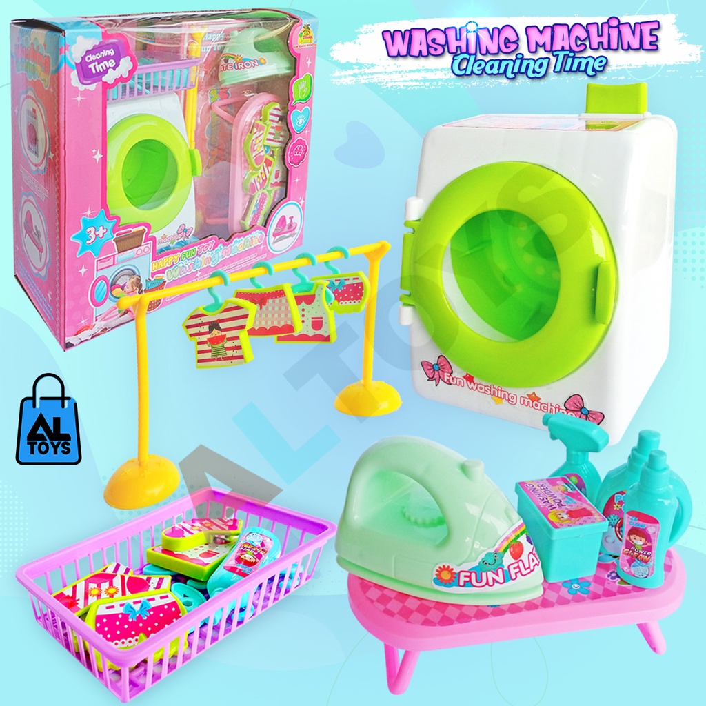 Washing Machine Toy Mainan Laundry Set Setrika Iron Toys - Mesin Cuci Anak Perempuan Cewek OCT2519