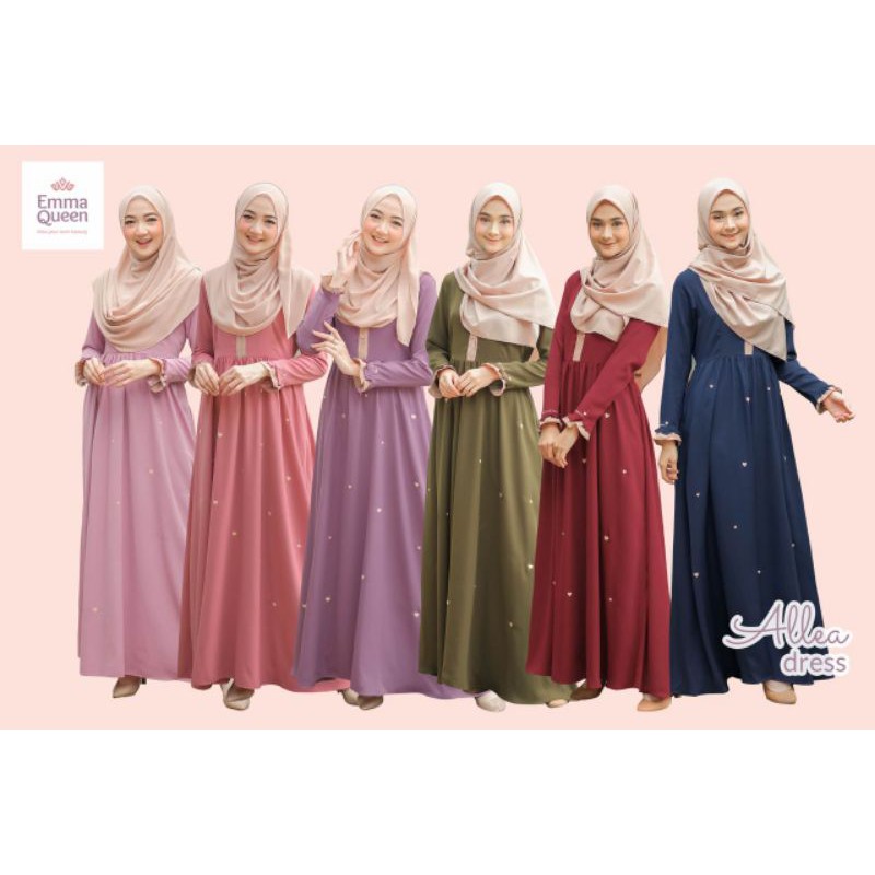 Allea Dress Emmaqueen Gamis Busui Softwollycrepe
