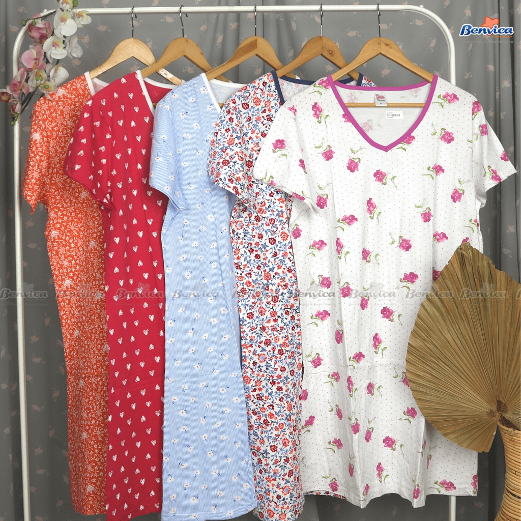 BAJU TIDUR DASTER DEWASA KAOS NESSA MOTIF XL