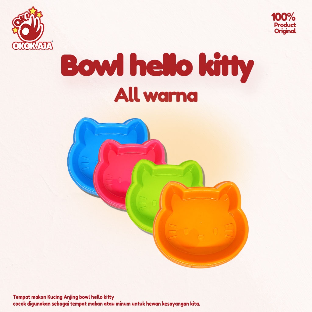 Bowl Hello Kitty - Tempat makan Kucing Anjing bentuk Hello Kitty