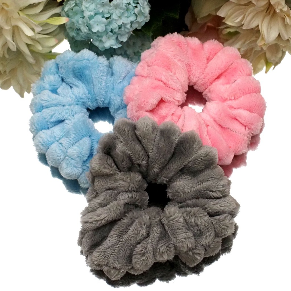 Scrunchie BULU HALUS TEBAL UKURAN BESAR LEMBUT KUALITAS PREMIUM KOREA Cepol Kuncir Scrunchies Aksesoris Rambut