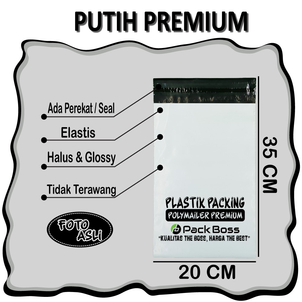 

IK6 POLYMAILER PUTIH 20X35 ISI 100 LANGSUNG PABRIK PLASTIK OL SHOP TEBAL DAN KILAP
